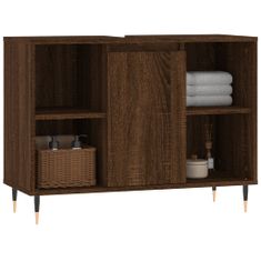 Greatstore Koupelnová skříňka hnědý dub 80 x 33 x 60 cm kompozitní dřevo