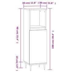 Vidaxl Koupelnová skříňka hnědý dub 30 x 30 x 100 cm kompozitní dřevo