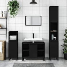 Greatstore Koupelnová skříňka černá 80 x 33 x 60 cm kompozitní dřevo