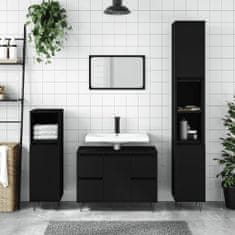 Greatstore Koupelnová skříňka černá 80 x 33 x 60 cm kompozitní dřevo