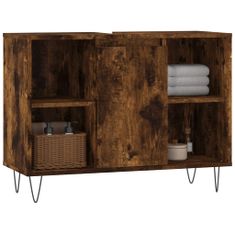 Greatstore Koupelnová skříňka kouřový dub 80 x 33 x 60 cm kompozitní dřevo