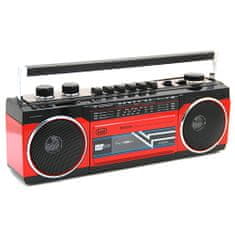 Trevi Radiomagnetofon , RR 501BT/RD, MW/FM/SW1-2, autostop, USB, čtečka SD, Bluetooth, vestavěný mikrofon, 230 V/4xD, barva červená