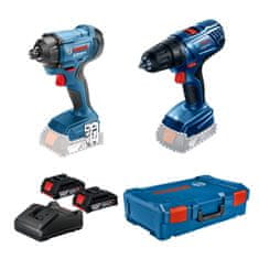 BOSCH Professional Aku vrtací šroubovák GSR 180-LI + Aku rázový utahovák GDR 18V-160 + 2 akumulátory 2,0 Ah (0615990M8J)