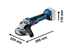 BOSCH Professional Aku úhlová bruska GWS 18V-10 + Aku kombinovaný šroubovák GSB 18V-50 + 1× akumulátor 2,0 Ah + 1× akumulátor 5,0 Ah + XL-BOXX (0615990M9K)