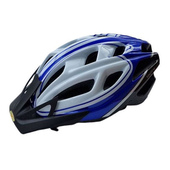 CASCO Tecfire bílá s modrými pruhy, lesklá, vel. M 52-57cm