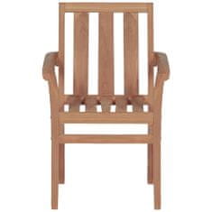 Vidaxl Stohovatelné zahradní židle 2 ks masivní teakové dřevo