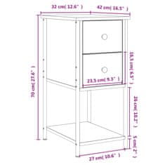 Vidaxl Noční stolky 2 ks dub sonoma 32 x 42 x 70 cm kompozitní dřevo