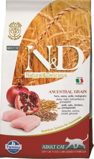 N&D ANCESTRAL GRAIN Cat LG Chicken, Spelt, Oats and Pomegranate Adult 1,5 kg