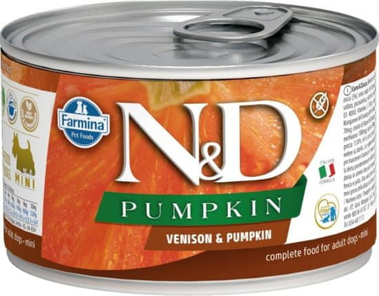 N&D PUMPKIN Dog konz. Venison & Pumpkin Mini 140 g