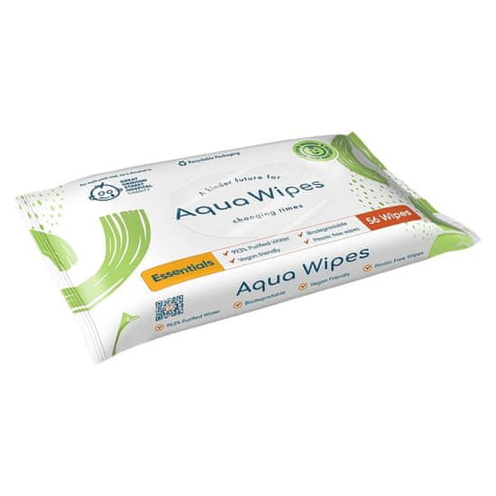 Aqua Wipes Ubrousky 100% rozložitelné, 99% vody, 56ks