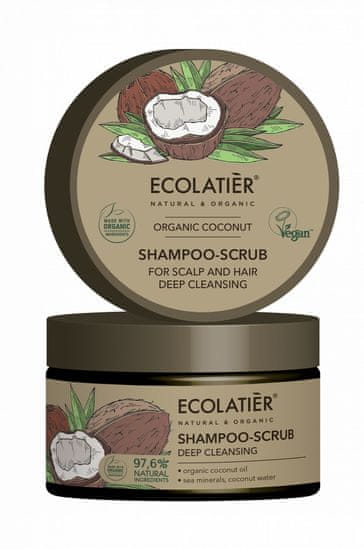 Ecolatier Šamponový peeling na vlasy a pokožku hlavy, hloubková obnova, KOKOS, 300 g