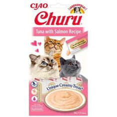 Inaba Churu cat snack Tuňák s příchutí lososa 4x 14g