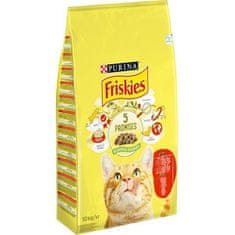 Purina Friskies cat dry - maso, kuře a přidaná zelenina 10 kg