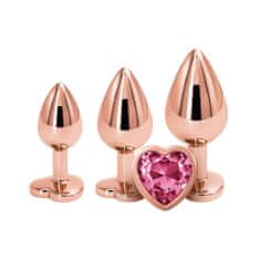 NS Novelties REAR Set análních kolíků Rose Gold Pink Heart