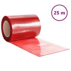 Vidaxl Závěs do dveří červený 300 mm x 2,6 mm 25 m PVC