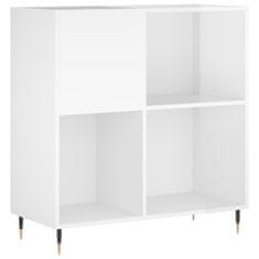 Greatstore Skříňka na LP desky lesklá bílá 84,5x38x89 cm kompozitní dřevo