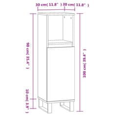 Vidaxl Koupelnová skříňka kouřový dub 30x30x100 cm kompozitní dřevo