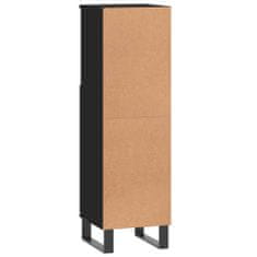 Greatstore Koupelnová skříňka černá 30 x 30 x 100 cm kompozitní dřevo