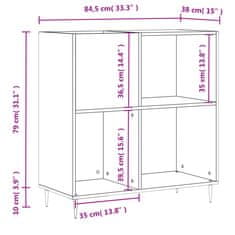 Greatstore Skříňka na LP desky lesklá bílá 84,5x38x89 cm kompozitní dřevo