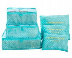 INNA Kosmetická taška s organizérem sada 6 kusů Cestovní taška Trip Story Valencia modrá barva