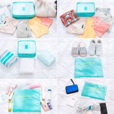 INNA Kosmetická taška s organizérem sada 6 kusů Cestovní taška Trip Story Valencia modrá barva