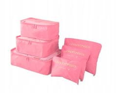 INNA Kosmetická taška s organizérem sada 6 kusů Cestovní taška Trip Story Valencia růžová barva
