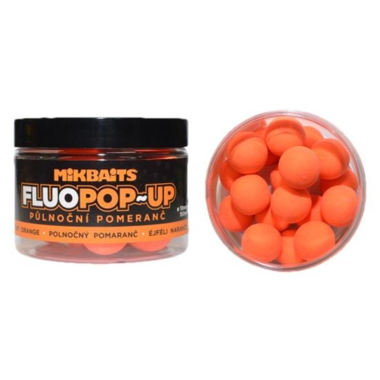 Mikbaits Boilies Fluo Pop-Up - Půlnoční Pomeranč - 18 mm