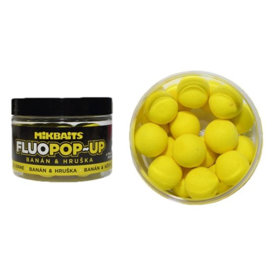 Mikbaits Boilies Fluo Pop-Up - Banán & Hruška - 18 mm