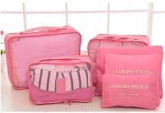 INNA Kosmetická taška s organizérem sada 6 kusů Cestovní taška Trip Story Valencia růžová barva
