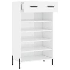 Greatstore Botník bílý s vysokým leskem 60 x 35 x 105 cm kompozitní dřevo