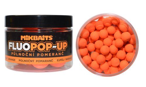 Mikbaits Boilies Fluo Pop-Up - Půlnoční Pomeranč - 10 mm