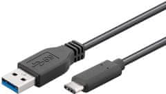 PremiumCord Kabel USB 3.1 konektor C/male - USB 3.0 A/male, černý, 3m