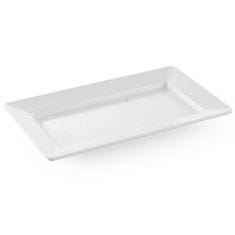 shumee Obdélníkový melaminový talíř 36 x 20,5 cm výška 3,8 cm bílý - Hendi 561508