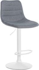 BHM Germany Barová židle Lex, textil, bílá podnož / šedá 