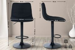 BHM Germany Barová židle Lex, textil, černá podnož / černá 