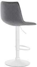 BHM Germany Barová židle Lex, samet, bílá podnož / tmavě šedá