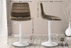 BHM Germany Barová židle Lex, samet, bílá podnož / hnědá