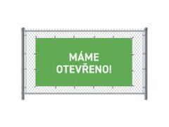 Jansen Display Standardní banner na plot 200 x 100 cm otevřeno čeština zelené