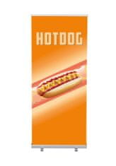 Jansen Display Set Roll-baneru Budget s vytištěným motivem, šířka 85 cm, Hot Dog, anglicky