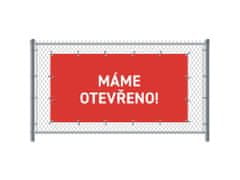 Jansen Display Standardní banner na plot 300 x 140 cm otevřeno čeština Červené