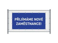 Jansen Display Standardní banner na plot 300 x 140 cm Přijímáme nové zaměstnance čeština modré