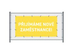 Jansen Display Standardní banner na plot 300 x 140 cm Přijímáme nové zaměstnance čeština žlutá