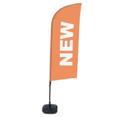 Jansen Display Kompletní sada reklamní vlajky ve tvaru křídla, Novinka, oranžová, anglicky