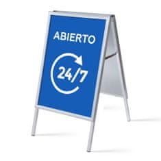 Jansen Display Set reklamního áčka A1, Otevřeno 24/7, modrý, španělsky