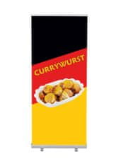 Jansen Display Set Roll-baneru Budget s vytištěným motivem, šířka 85 cm, Currywurst