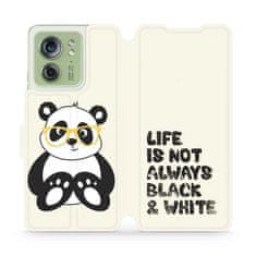 Mobiwear Flip pouzdro na mobil Motorola Edge 40 5G - M041S Panda - life is not