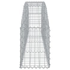 Vidaxl Klenutý gabionový koš 200 x 30 x 40/60 cm pozinkované železo