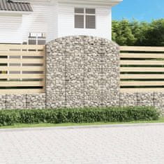 Vidaxl Klenutý gabionový koš 200 x 50 x 200/220 cm pozinkované železo