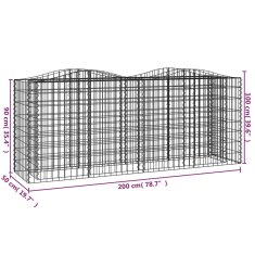 Vidaxl Klenutý gabion vyvýšený záhon 200x50x100 cm pozinkované železo