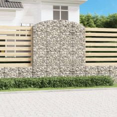 Vidaxl Klenutý gabionový koš 200 x 50 x 220/240 cm pozinkované železo